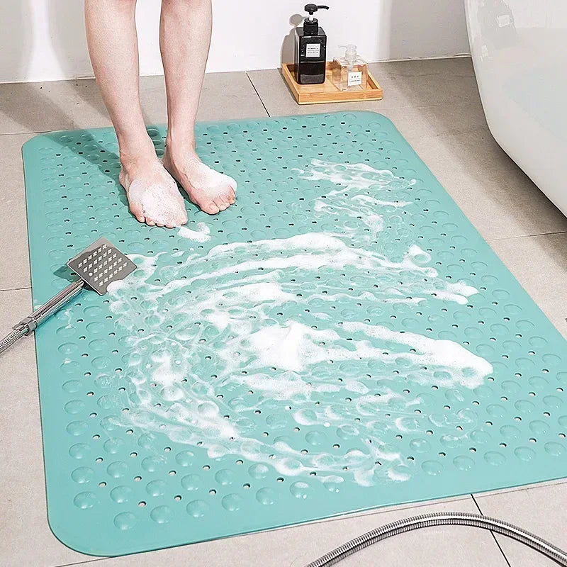 No-EN-Name-Null Modern Multicolor Rectangle Machine-Made Plastic Non-toxic Anti-Slip Base Suction Cup Large Bathroom Shower Bottom Mats /Colors-White/Pink/Beige/Red/Blue/Gray/Multicolor