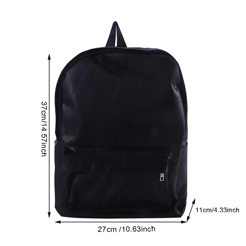 No-EN-Name-Null Preppy Solid Color Shoulder Bag Nylon School Knapsack Korean Teenager White School Bag Sports Travel Backpack for Women