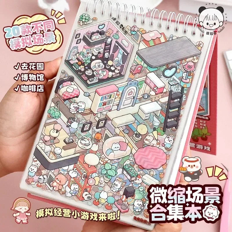 No-EN-Name-Null Kids 20 PCS-In 1 Synthetic Paper 3D Multicolor Pink Cartoon Landscape Micro Mini Stickers-Stickers Machines/Ages: 3 Years Old-School-Age Kids