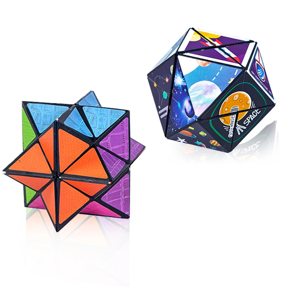 No-EN-Name-Null  Kids Plastic Square Magnetic 3D Magic Cube Mechanical Puzzles Toys