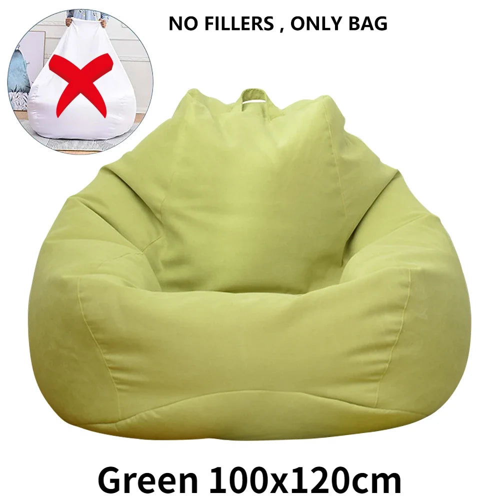 No-EN-Name-Null Soft Comfortable Upholstered PS Polyester Fabric Large Bean Bag COVERS / NO FILLING /Colors-Yellow/Blue/Gray /Purple