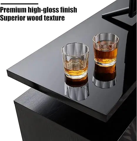 XMSJ Modern LED Lighted Rectangle Shaped Remote Control With Heat-Without Low Electric Realistic Flame Fireplace Entertainment Center-TV Stands/4800 BTU Output /Power: 750W-1500W/2-4 Storage Shelves/ 2 Cabinets/Holds Up To 80 Inch Flat Screen TV's