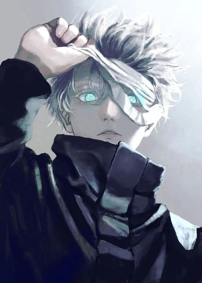 NULL Unframed Canvas Medium Watercolor Japanese Anime Jujutsu Kaisen Prints /Colors-Blue/Black/Multicolor/Purple/White/Red