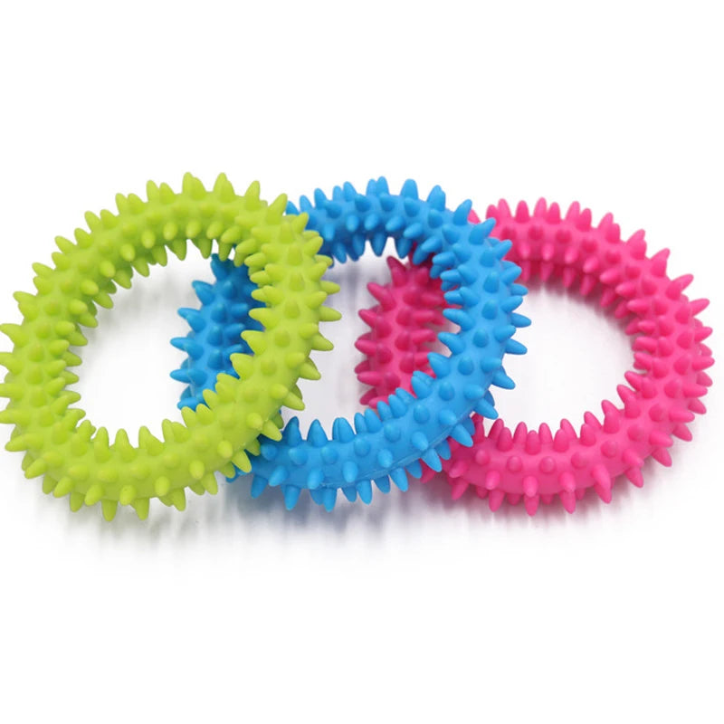 Preschool Rainbow Green Round Plastic Spiky Sensory Flexible Bracelet Ring Activity Toys/ Don't EAT/ Ages: 13-18 Years Old + Older/Colors-Pink/Blue/Green/Orange/Yellow/Multicolor