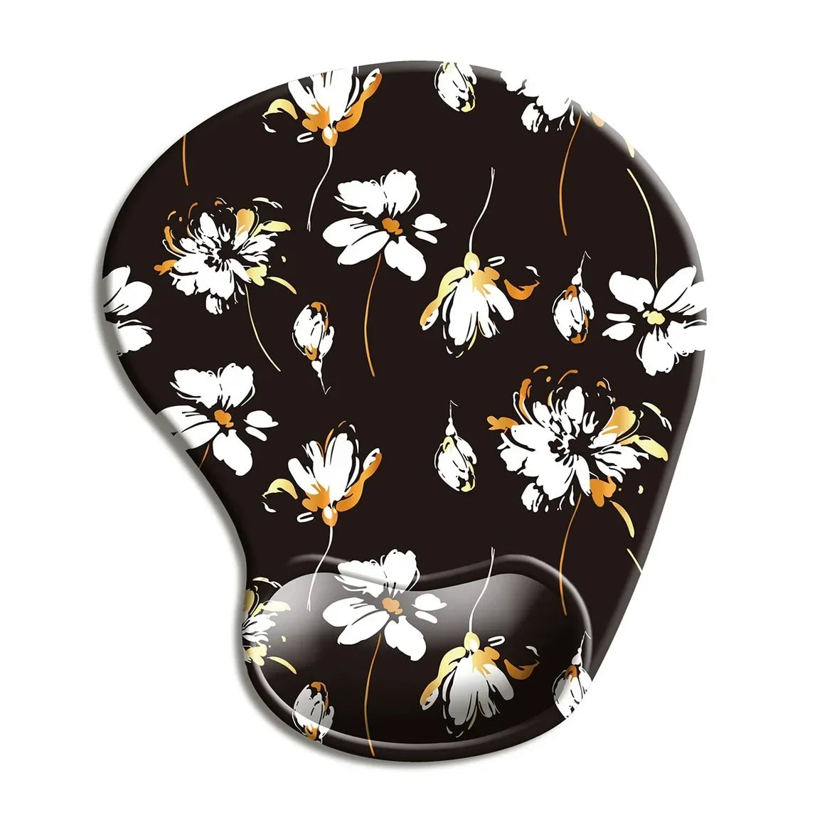 Custom Green Nature Floral Design Silica Gel Wrist Rest Support Non-Slip Rubber Base Computer Mouse Pads