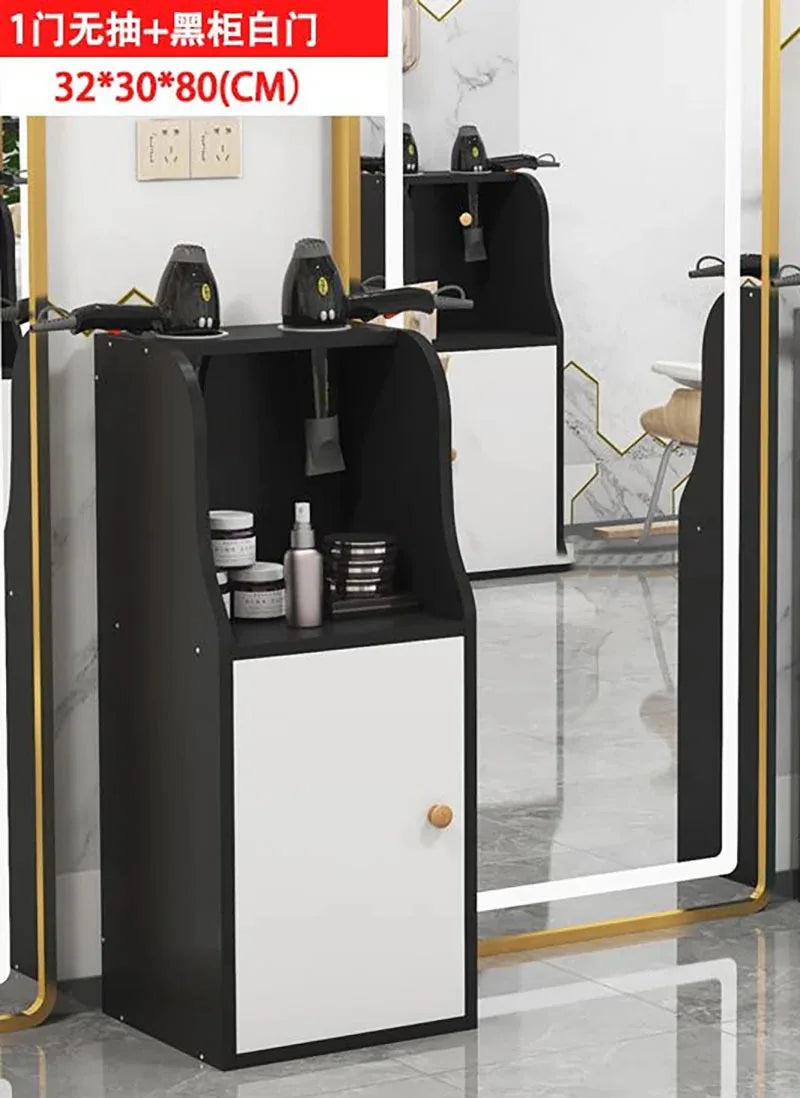 DUTRIEUX Modern White One-Storage Cabinet-Lockers Gold Iron Metal Frame Two Sliding Doors Four Black Plastic Wheel Trolley Carts/Colors-Gold/Brown/Black/White