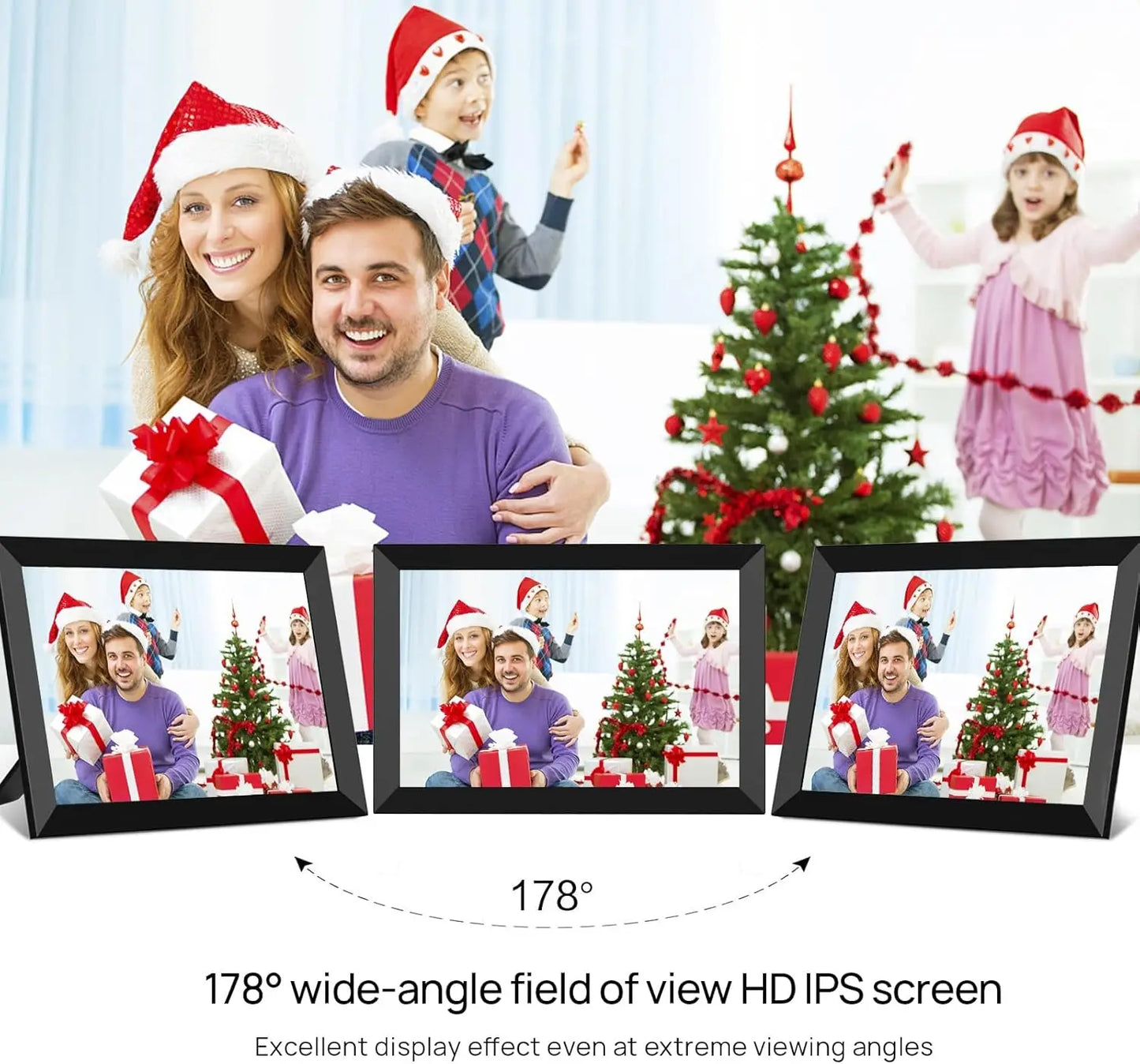 Digital Wireless-Instant Sharing 10.1 HD Touchscreen Photo Picture Frames/Holder Stand /Power Adapter/JPEG Image/WIFI-UBS/Wall Mount/Colors-Black/White