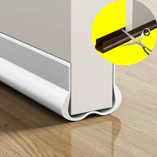 PVC Plastic Non-Adhesive Flexible Cuttable Leather Sound-Windproof Door Draft Stopper Sealing Strips/Colors-White/Brown/Black/Gray