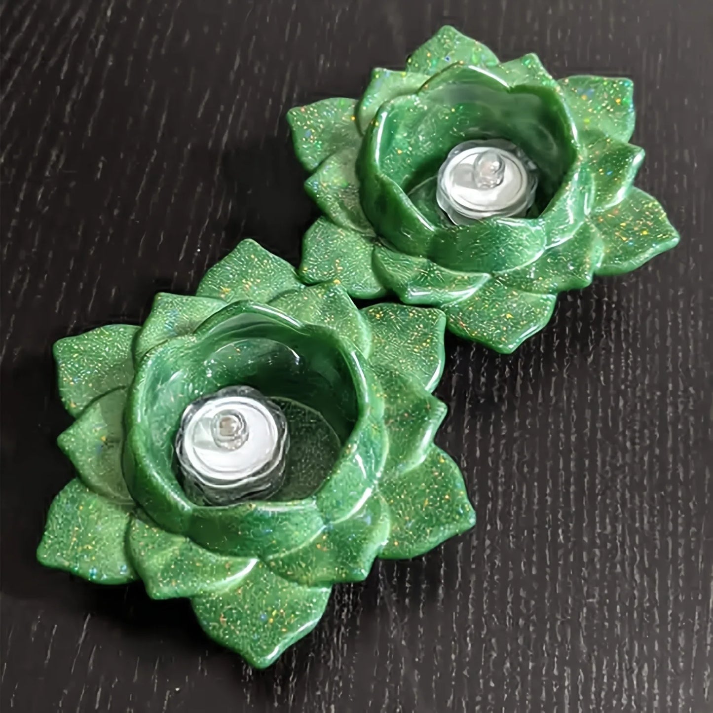 No-EN-Name-Null Floral Lotus Flower Design Candle Holder Silicone Resin White Milky Craft Molds