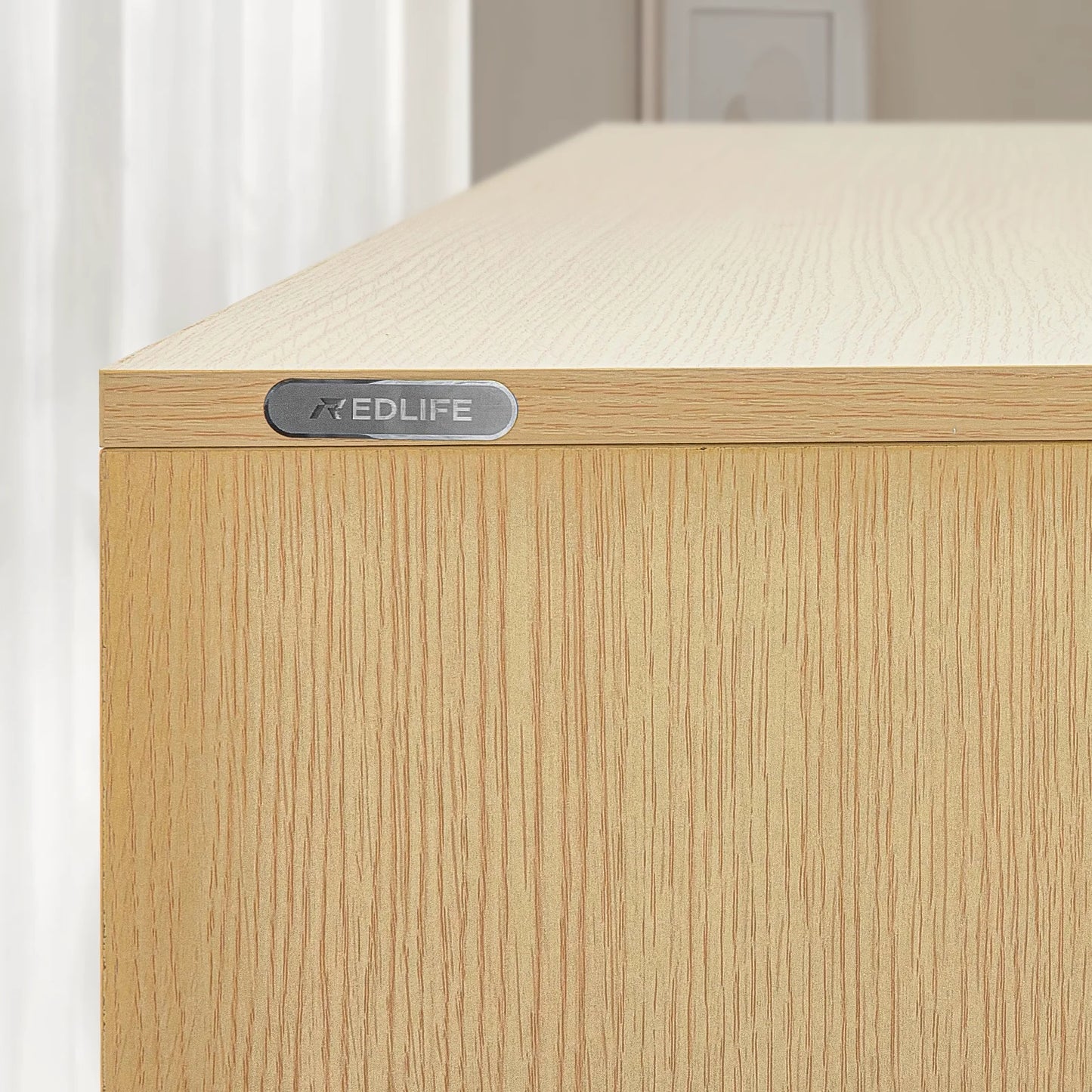 No-EN-Name-Null  Modern Countryside Brown Rectangle Waterproof Scratch-Resistant Six Drawers Decorative Gold Handles Integrated Table Legs Rattan Wicker MDF Wood Dressers/Colors-Red/Beige/Brown/White/Size: 39.37X15.75X30.37inch
