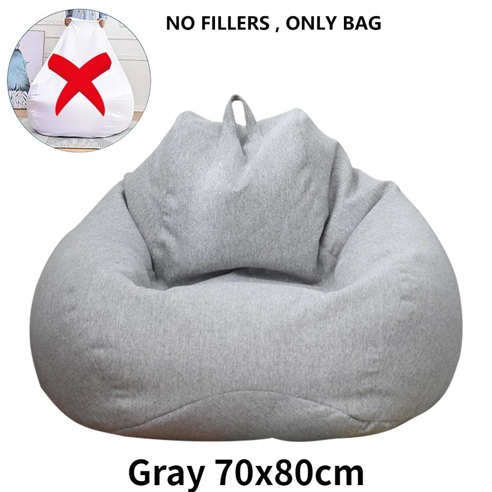 No-EN-Name-Null Adults Removable Inner Liner No Internal PS Bean Filling Large Lazy Seat Bean Bag Replacement COVERS/Color-Purple/Gray/Green/Yellow/Brown