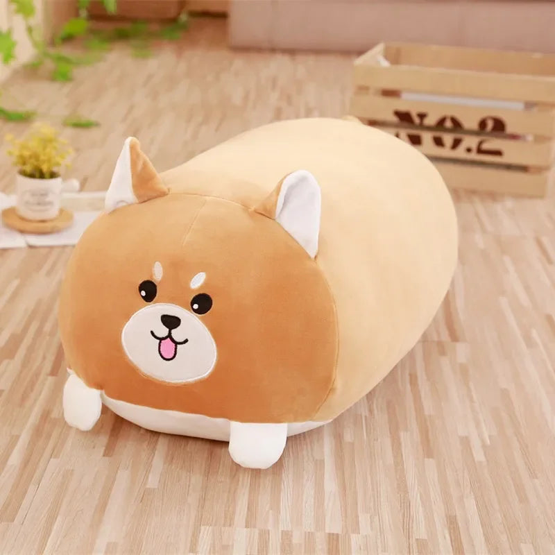 No-EN-Name-Null All Ages Modern Soft Plush Polyester-Cotton Fabric Oblong Shaped Multicolor Printed Cute Cartoon Stuffed Animals/ Colors-Multicolor/Brown/Green/Blue/White/Pink/Animals/Size: 18-28cm