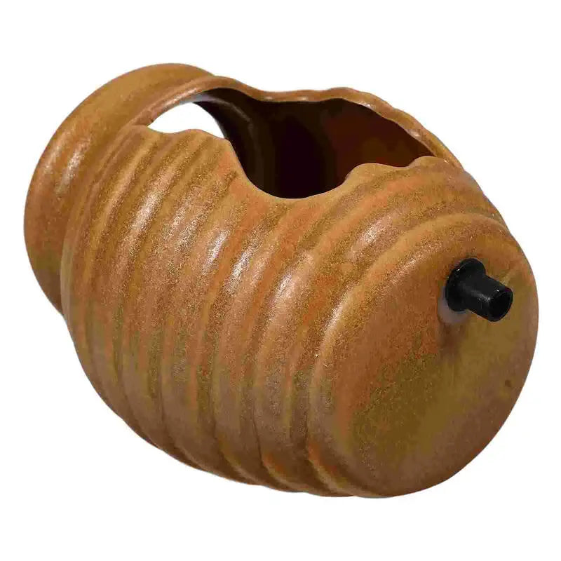 Indoor Round Ceramic Brown Circulating Broken Clay Pot Jar Decorative Fountain