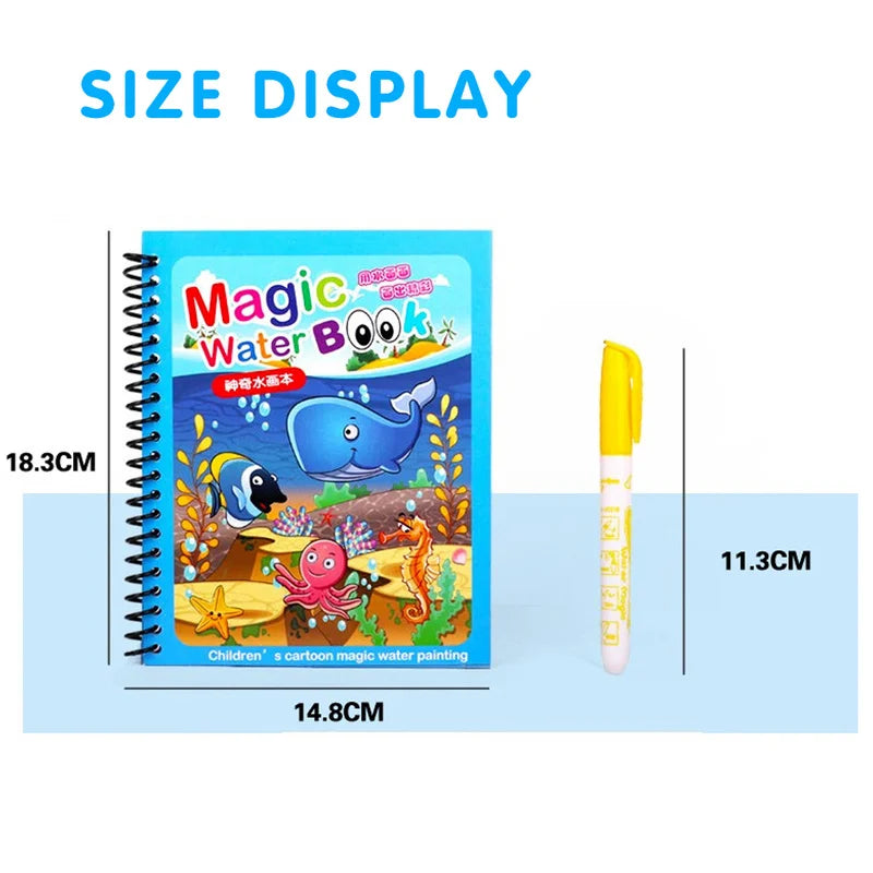 IPCBEC Kids Multicolor Plastic Magical Watercolor Picture Painting-Coloring-Drawing Cardboard Paper Reused One Copy Notebooks Coloring Books-Pads /Ages: 3-18 Years Old/Colors-Red/Blue/Green/Multicolor/Animals