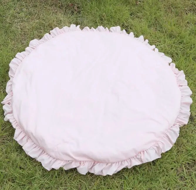 Newborn Babies Round Soft Cotton Fabric-Foam Play Mats/Colors-Pink/Gray/White/Beige/Geometric/Multicolor/Animal