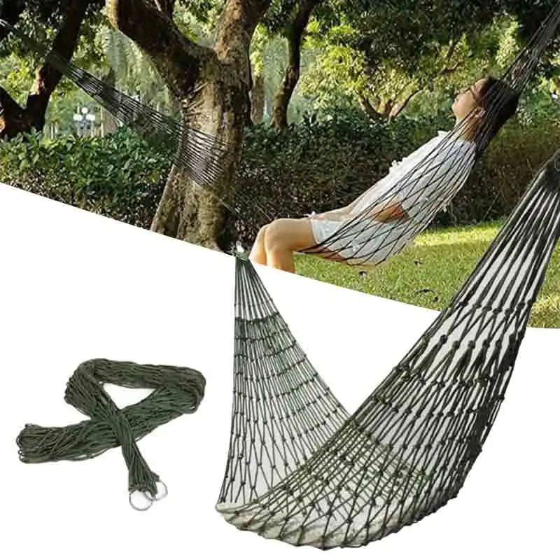 No-EN-Name-Null Outdoor Portable One Person Nylon Mesh Net Hammocks/Colors-Red/Royal Blue/Military Green/Orange