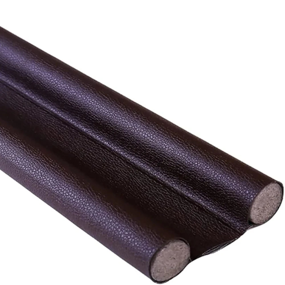 TFFAAI Round Self-Adhesive PU Leather Foam Cuttable Sound-Windproof Rubber Door Draft Stoppers/Colors-Gray/Black