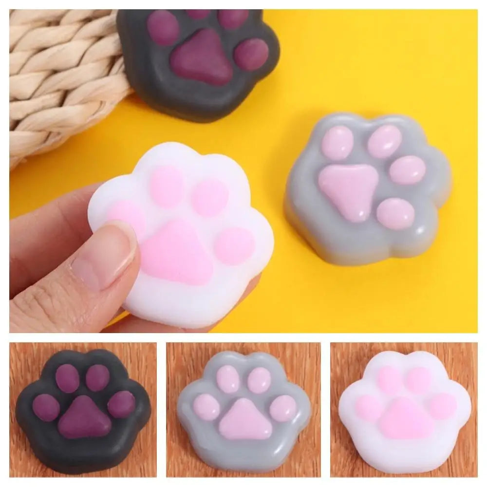 GOOTRADES Squeezable Stretchable Non-Toxic Synthetic TPR Silicone Mini Cute Adorable Animal Cat Paws Pinch Soft Fidget Activity Toys/Colors-Clear/Pink/Gray/White/Blue/Ages: 2-18 Years Old-Adults