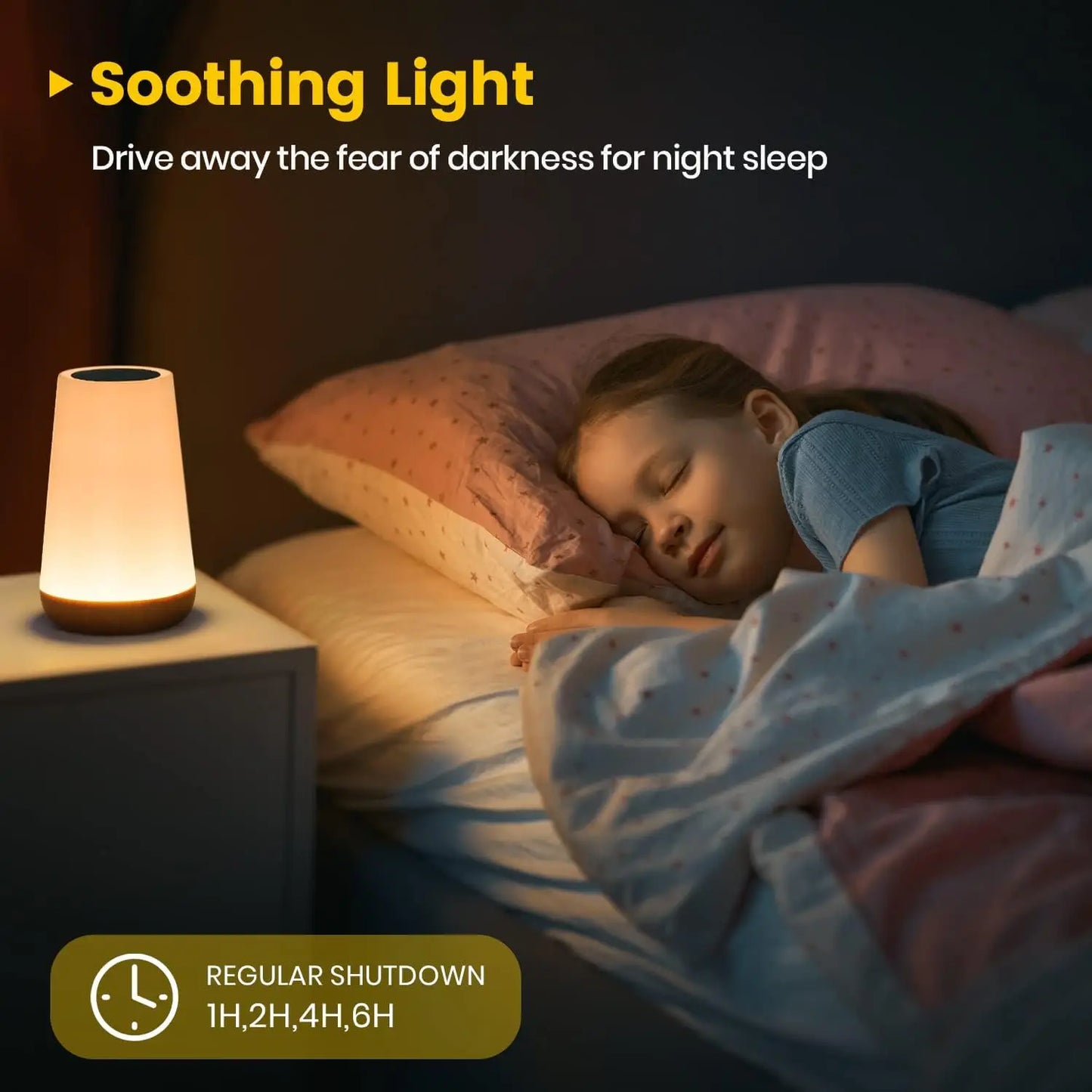 Portable Round White-Black Bedside LED 13 Color Changing Touch RGB Remote Control Dimmable Night Light Sensing Bottom Table Lamps/ON-Off USB Rechargeable