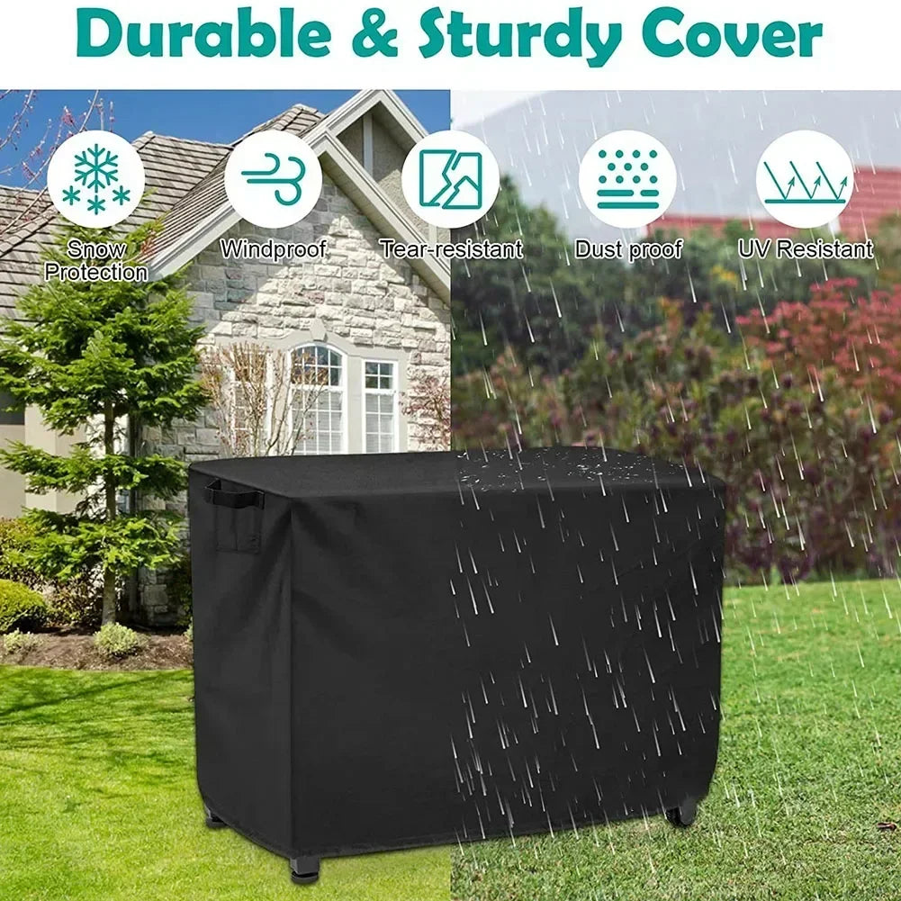 Outdoor Black-Silver Waterproof Oxford Fabric Locked Adjustable Drawstring Nylon-Polyester-Synthetic Rope Prep Cart Covers