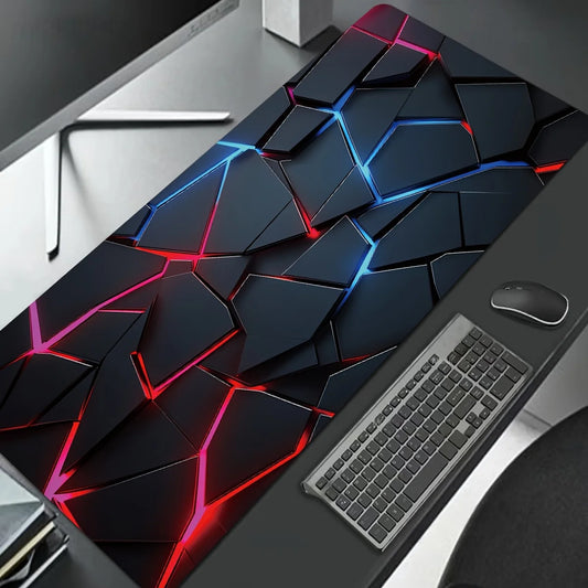 Large Rectangle Non-Toxic Red-Black Gradient Design Breathable Fabric Lycra Smooth Surface Non-Slip Rubber Base Stitched Edges Gaming Laptop-Computer Mouse Pads