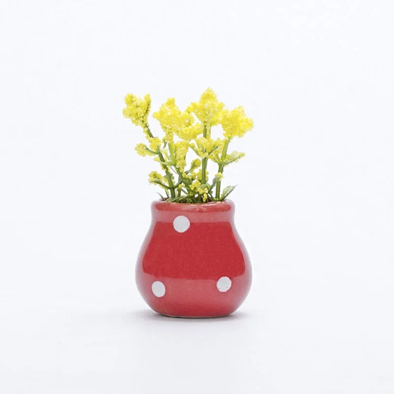 1pcs Creative Magnetic Mini Ceramic Vase 3D Simulation Flower Potted Cute Decorative Fridge Magnet for Kitchen Home Decor