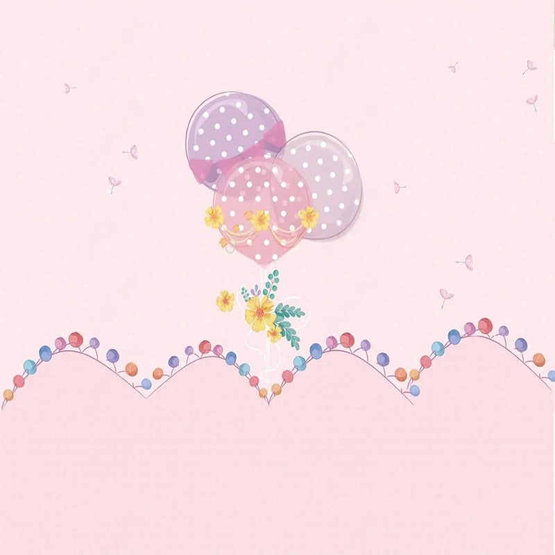 JIADOU Kids Modern Waterproof Canvas Customized Mural Pink 3D Cartoon Beautiful Pink Balloon Colorful Abacus Wallpaper/Colors-Pink/Multicolor/Paste Required