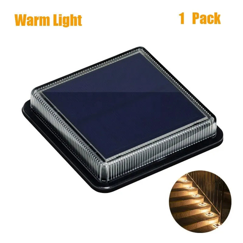 12 LEDs Solar Deck Light Largest Solar Panel Outdoor Solor Power Step Light Stair Lamp Waterproof Auto ON/Off Garden Decoration