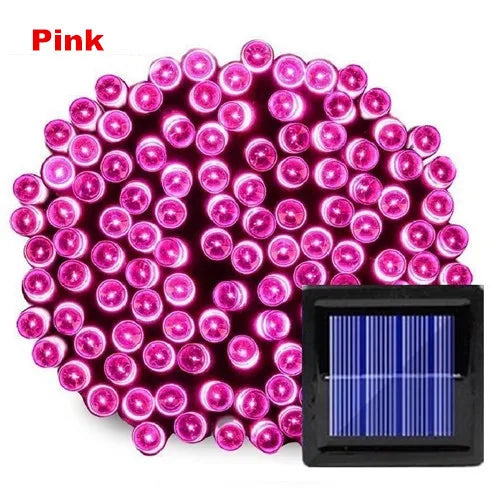 NULL Outdoor-Indoor Waterproof Black Plastic Square Shaped Body Solar-Powered Panel Lithium Battery Eight Modes Fairy Garland Multicolor Light Ropes-String Lights/Colors-Black/White/Blue/Red/Purple/Multicolor/LED Bulbs Included