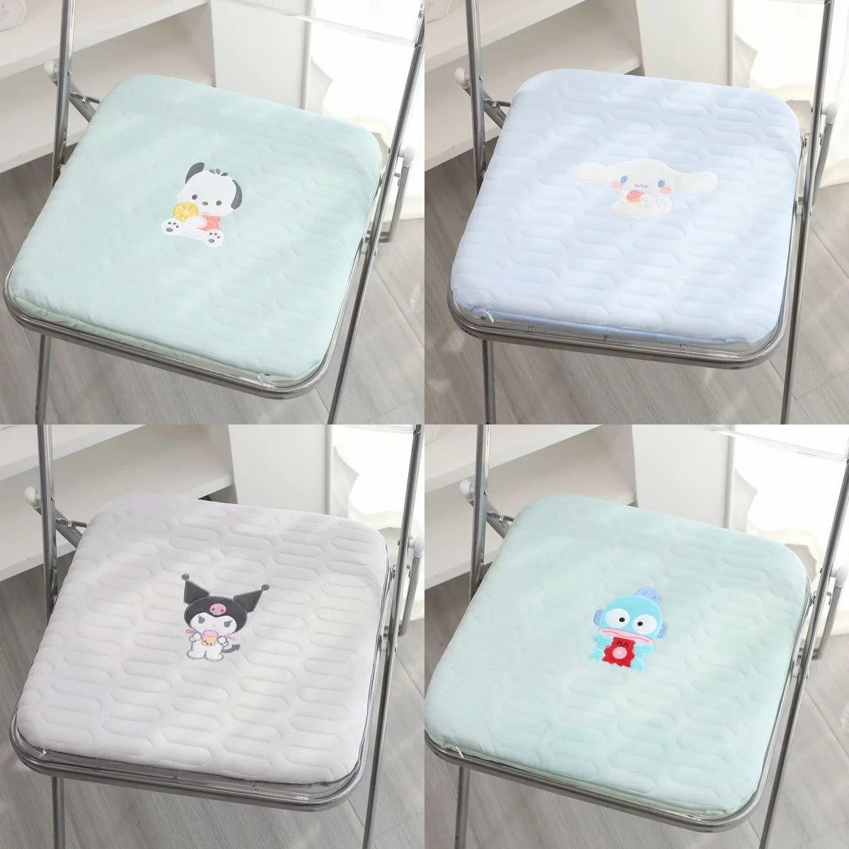 KUROMI Adult Handmade Cartoon Seat Cushion For Chairs/Light Colors-Light Blue/Light Pink/Light Peach/Light Green/Light Beige/ Light Off White/