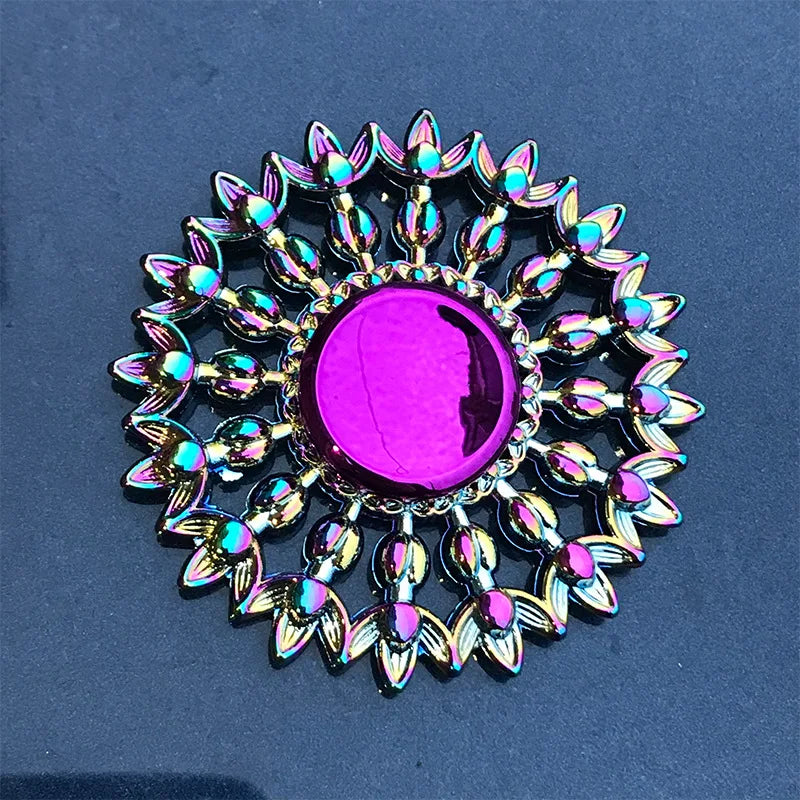 ZIRI Teen Adults Multicolor ABS Plastic-Metal Fidget Spinner Activity Toys/Ages: 13-18 Years Old + Older /Colors-Multicolor/Rainbow/Blue/Purple/Geometric/Pink/Gold