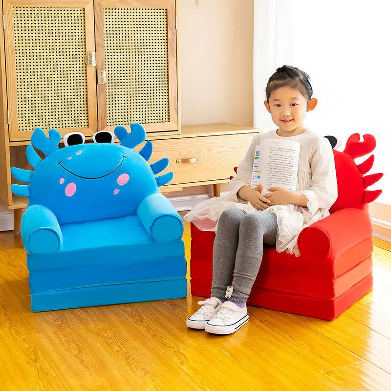 No-EN-Name-Null  Modern Kids One Seat Purple Cute Cartoon Animals-Princess Design Upholstered Padded Soft Polyester Fabric Armchairs/Colors-Purple/Red/Pink/Blue