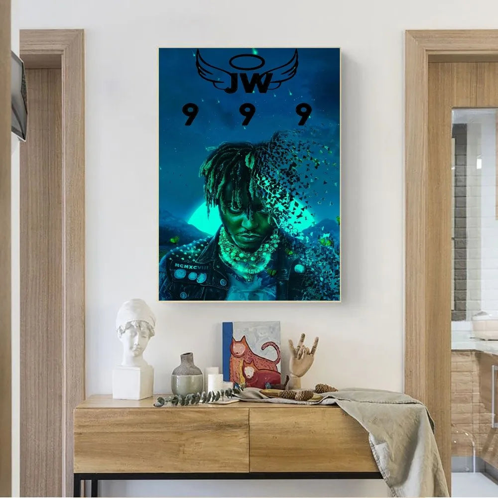 Unframed Waterproof HD Hip-Hop Juice WORLD Kraft Paper Art Prints/Colors-Black/Purple/Blue/Multicolor