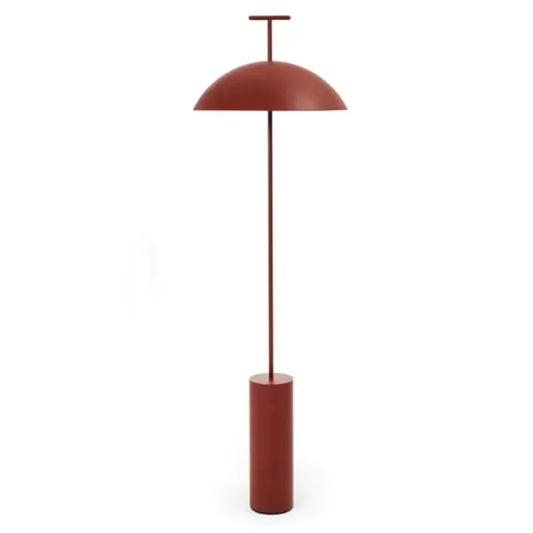 Scandinavia Corner ART DECO LED Mushroom Shaped Down Shade Iron Body Polished Chrome Round Cylindrical Floor Lamps/Colors-Red/Black/Silver