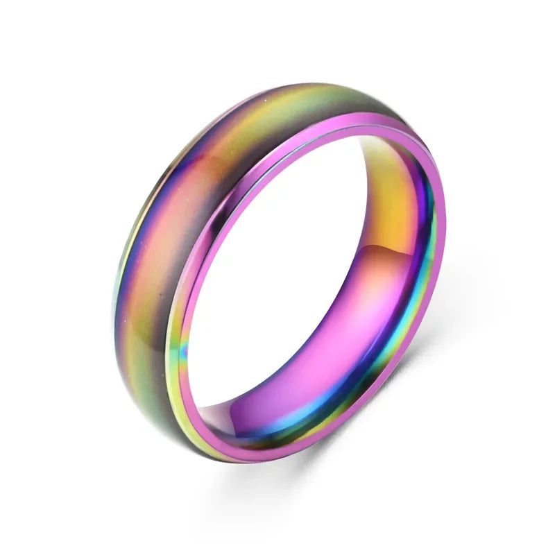 Women Metal Imitation Geometric 5 Colors Changing Romantic Feelings Temperature Mood Band Rings/Ring Sizes: 5-6-7-8-9-10-11-12/Colors-Green/Blue/Gold/Multicolor/Geometric