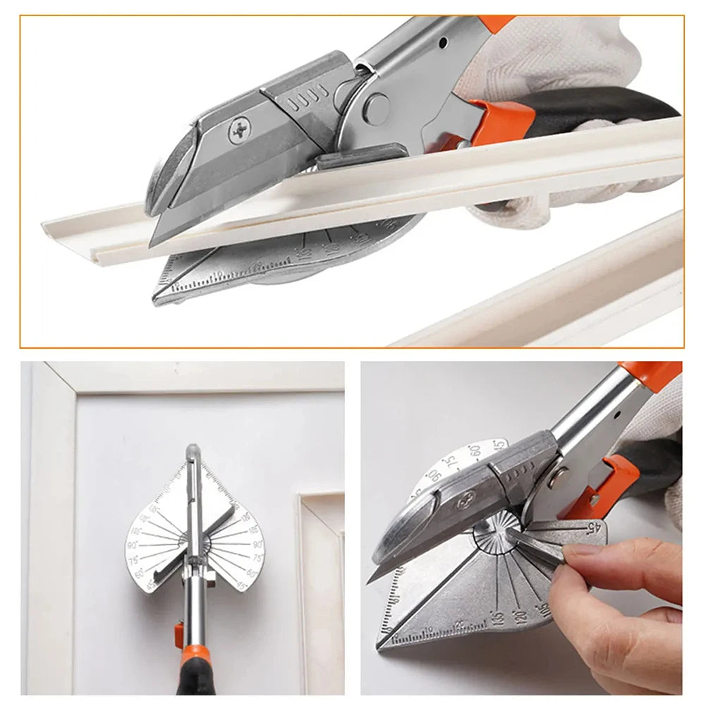 Industrial Adjustable Multi-Angle Rubber Covered Orange-Black Handles Handheld Metal Miter Shears  /Colors-Black/Orange/Silver/White