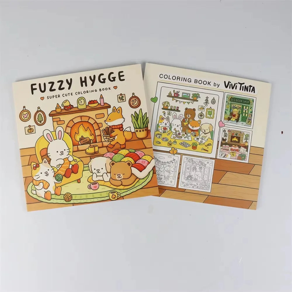 No-EN-Name-Null Adults English Paperback Hobbies-Interest-FUZZY HYGGE Super Cute Animal Cozy Christmas-Comfy Days-Fuzzy Friends-Fuzzy Hygge Christmas Vibes-Hygge Christmas Cute Cozy Christmas-Bold-Easy Cozy Christmas Coloring Books-Pads