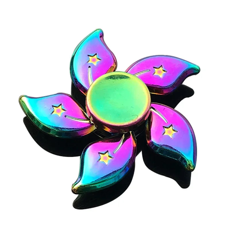 Kids Metal Purple Multicolor Round Fingertip Focus Spinners Anxiety-Stress Relief Fidget Toys/ Ages: 13-18 + Years Older