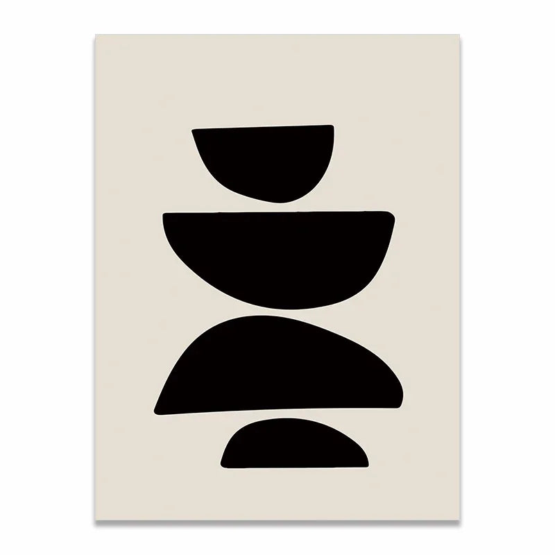 JKPICTURE Modern Art Unframed Rectangle Shaped Scandinavian Abstract HD Canvas Customized Prints/Colors-Black/Beige/White/Multicolor/3 Sizes