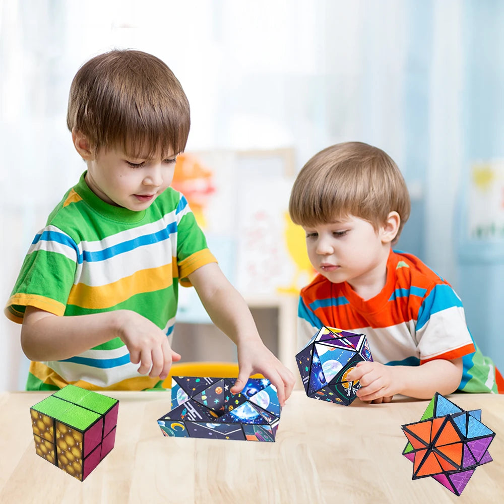 No-EN-Name-Null  Kids Plastic Square Magnetic 3D Magic Cube Mechanical Puzzles Toys