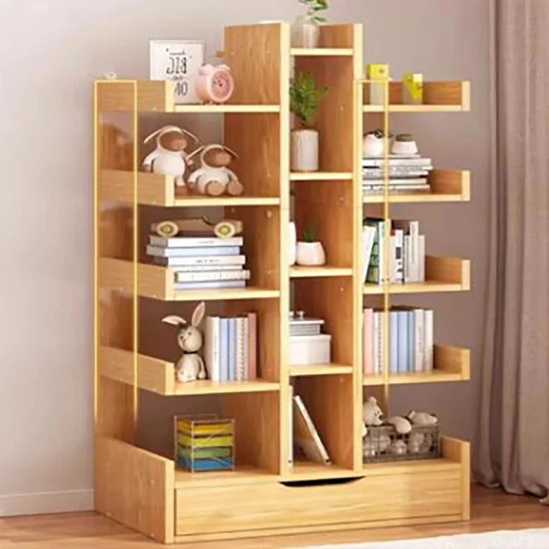 No-EN-Name-Null  Kids Brown Wood Free-Standing One Drawer On Bottom Bedroom Shelves-Rack Bookcases/Size: 152cm x 122cm x 60cm