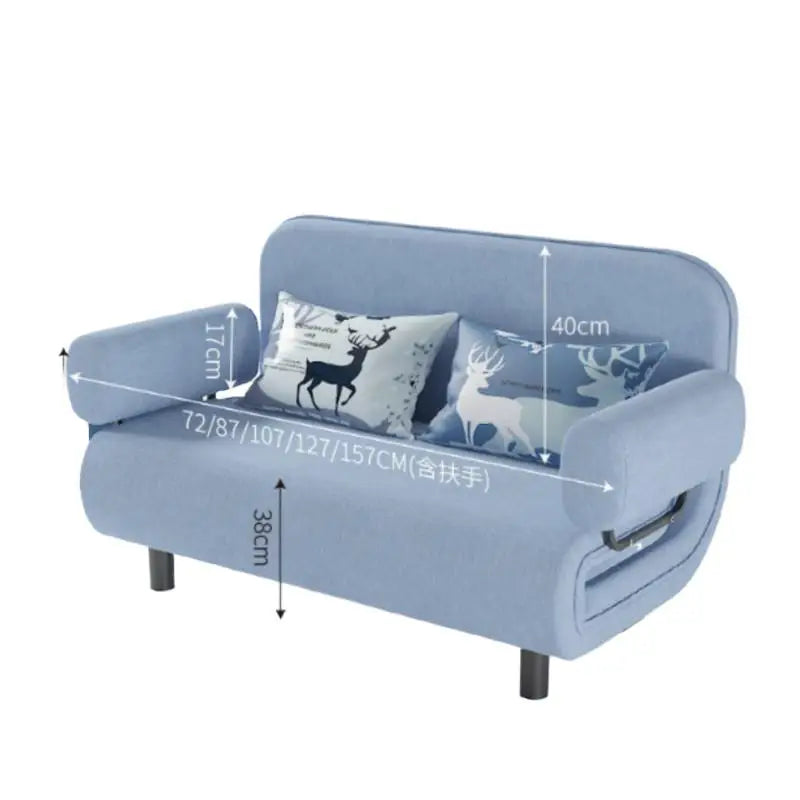 ZISIZ Modern Medium Soft Firm L-Shaped Back Folding Support Soft Touch Blue Flannel Hemp Fabric Armrests Sponge Cushions One Large Side Storage Bag Hidden Zipper Corner Sofa Beds Couches /Colors-Brown/Gray/Khaki/Blue/Green