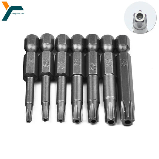 XMSJ 7 PCS Mini Pentacle Star 5-Point Screw Head 1/4 Hex Shank Head Screwdriver Magnetic Gray-Sliver Alloy Steel BITS Sets
