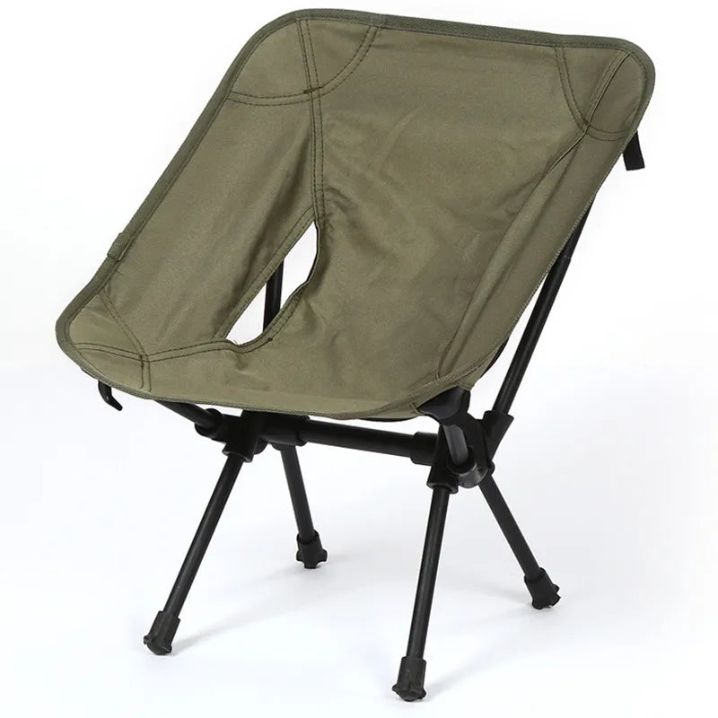 No-EN-Name-Null Modern Outdoor Adults Green Upholstered Padded Tear-Resistant Soft Oxford Cloth Fabric Moon Camping Super Light Aluminum Metal Frame Folding Chairs/Colors-Green/Blue/Beige/Gray