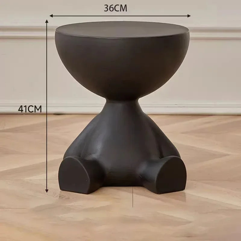 No-EN-Name-Null Modern Small Round Hard Plastic Tatami Flathead Little People Sitting Down  Coffee Tables/Colors-Light Terracotta/Dark Terracotta/ Light Beige/White/Cream/Gray/Pink/Black