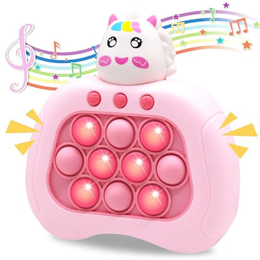 LED Display Screen Blue Hippo Animal Electronic Pop Quick Push Game Console Fidget Toys/Ages: 6-12 + Years Older