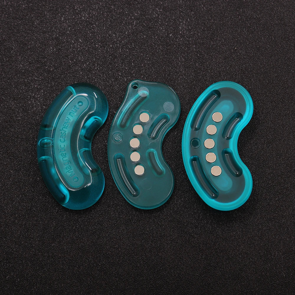 GAOJFC Glowing Blue EDC UV Light Mini Cashew Nut Shaped Metal Push Slider Magnetic Stress-Anxiety Relief Activity Toys/Colors-Blue/Red/White/Yellow/Ages: 18 + Years Older