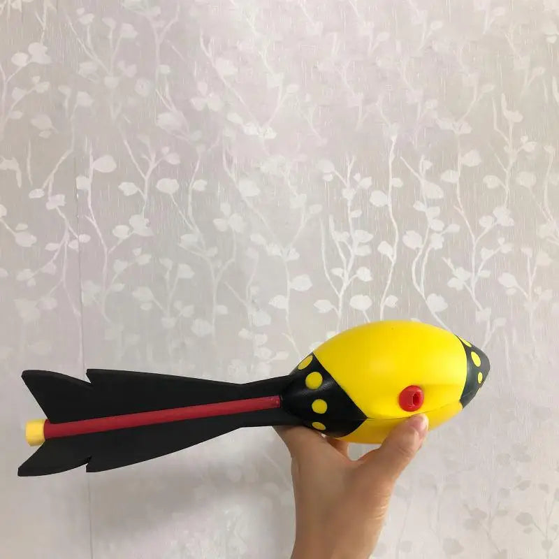 JUSENDA Kids Outdoor Multicolor Polyurethane Foam Rocket Missile Dart Flight Gliding Football Shaped Fun Sport Toys/Ages: 3 Years Old + Older/Colors-Red/Black-Yellow/Black/Dots/Striped/Multicolor