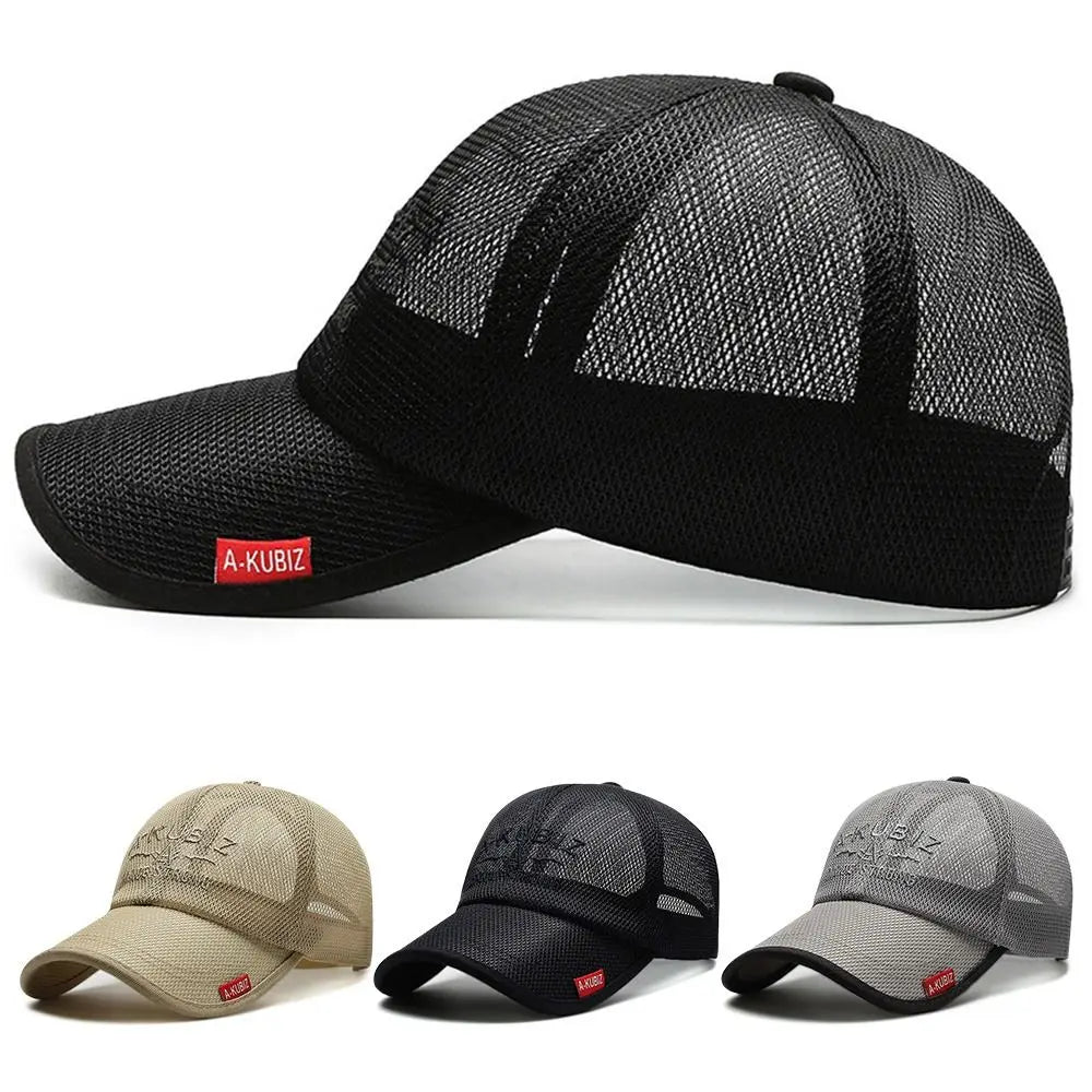 No-EN-Name-Null Adults Unisex One Size Adjustable-Fit Quick Dry Blue Cotton-Polyester Fabric Full Mesh UV Protection Baseball Caps/Colors-Beige/Navy/Black/Gray