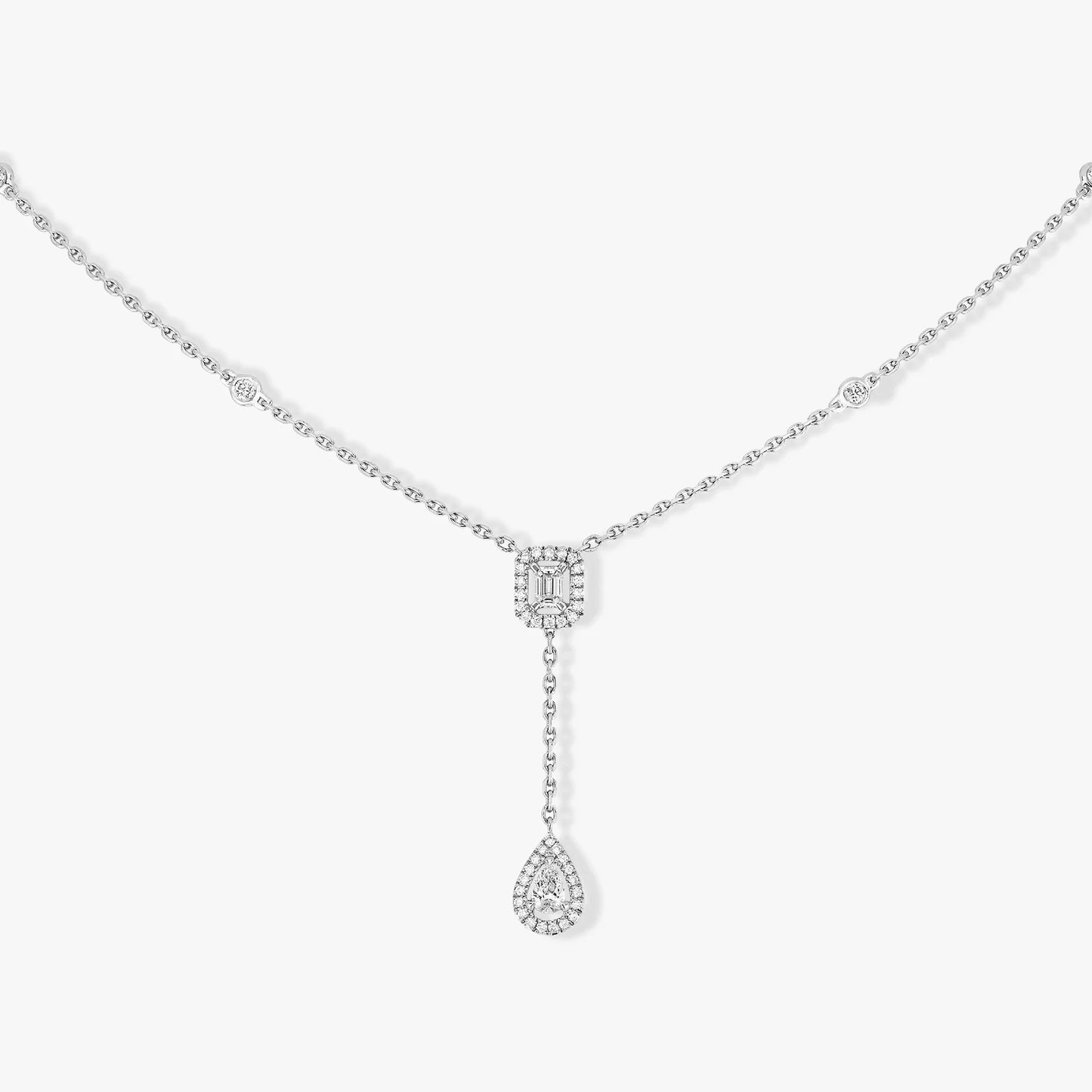 No-EN-Name-Null Adult Women Silver-Gold Plated Metal Y-Shaped White Diamonds Drop Down Pendant Fine Imitation Chain Necklaces/Colors-Silver/Gold/White/Rose Gold/Geometric